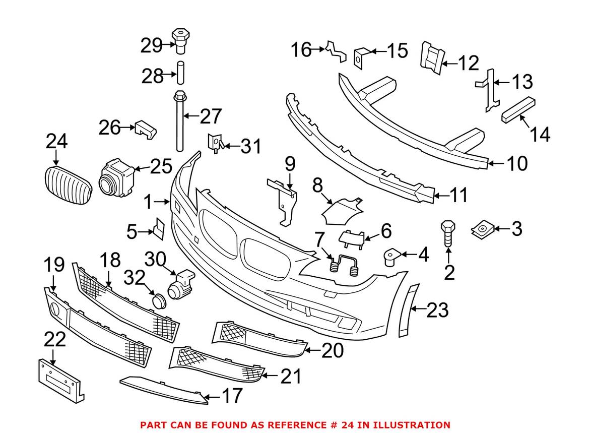 BMW Grille - Front Driver Side Upper 51138057089